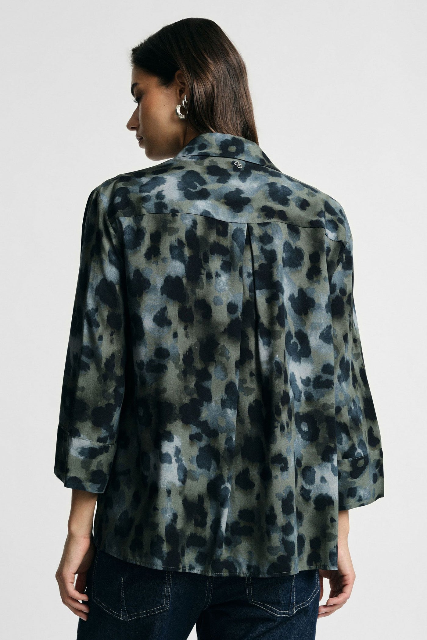 Blouse Please Vicky Manches 3/4 Léopard Blu