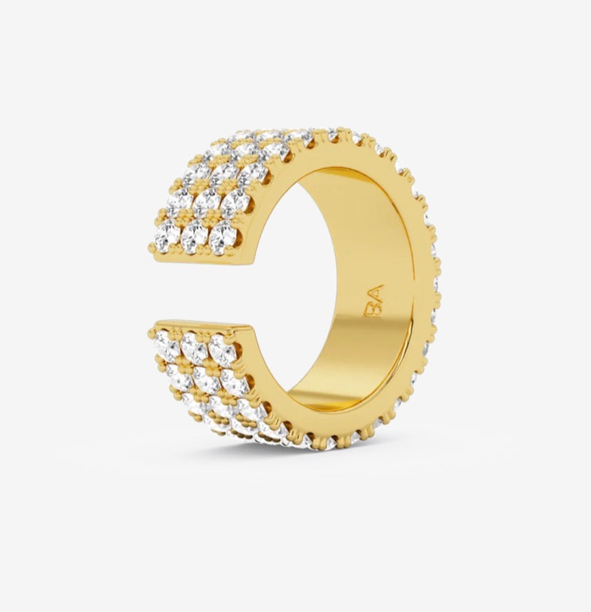 Bague d’oreilles billion avenue flat Diamond earcuff gold