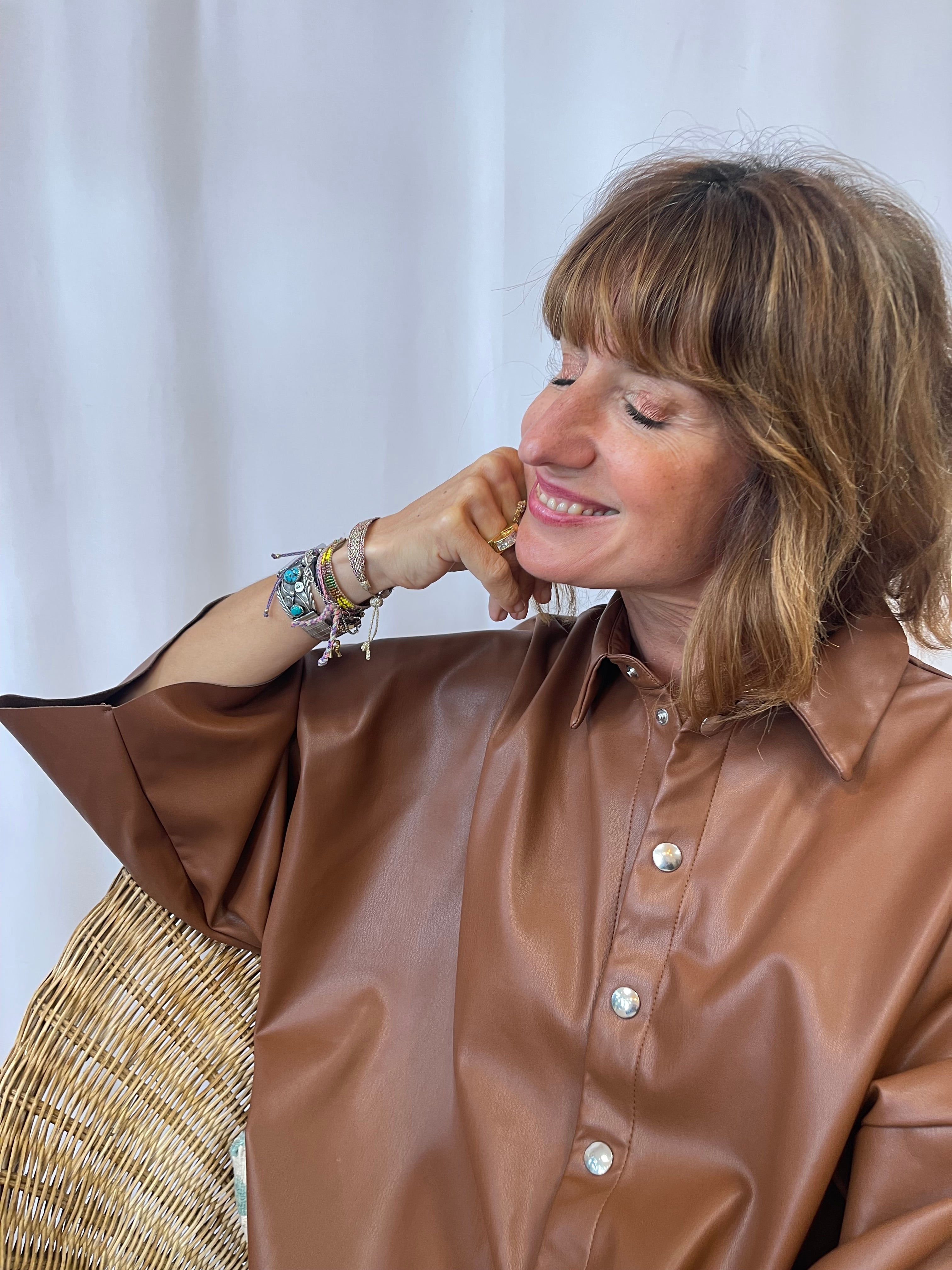 Veste chemise MARIA simili-cuir Dixie
