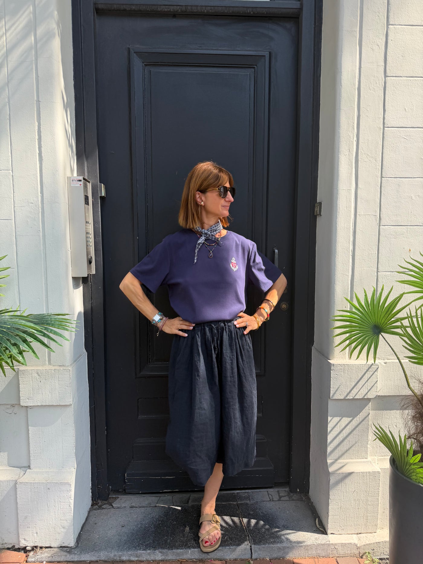 T-shirt Johanna Mera avec foulard Vichy