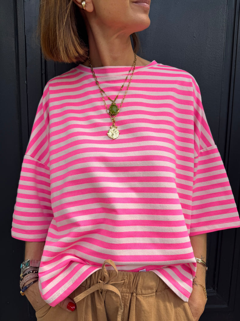 T-shirt Olivia à rayures manches courtes