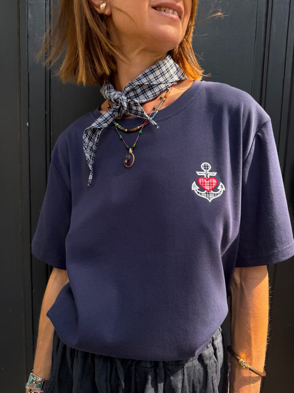 T-shirt Johanna Mera avec foulard Vichy