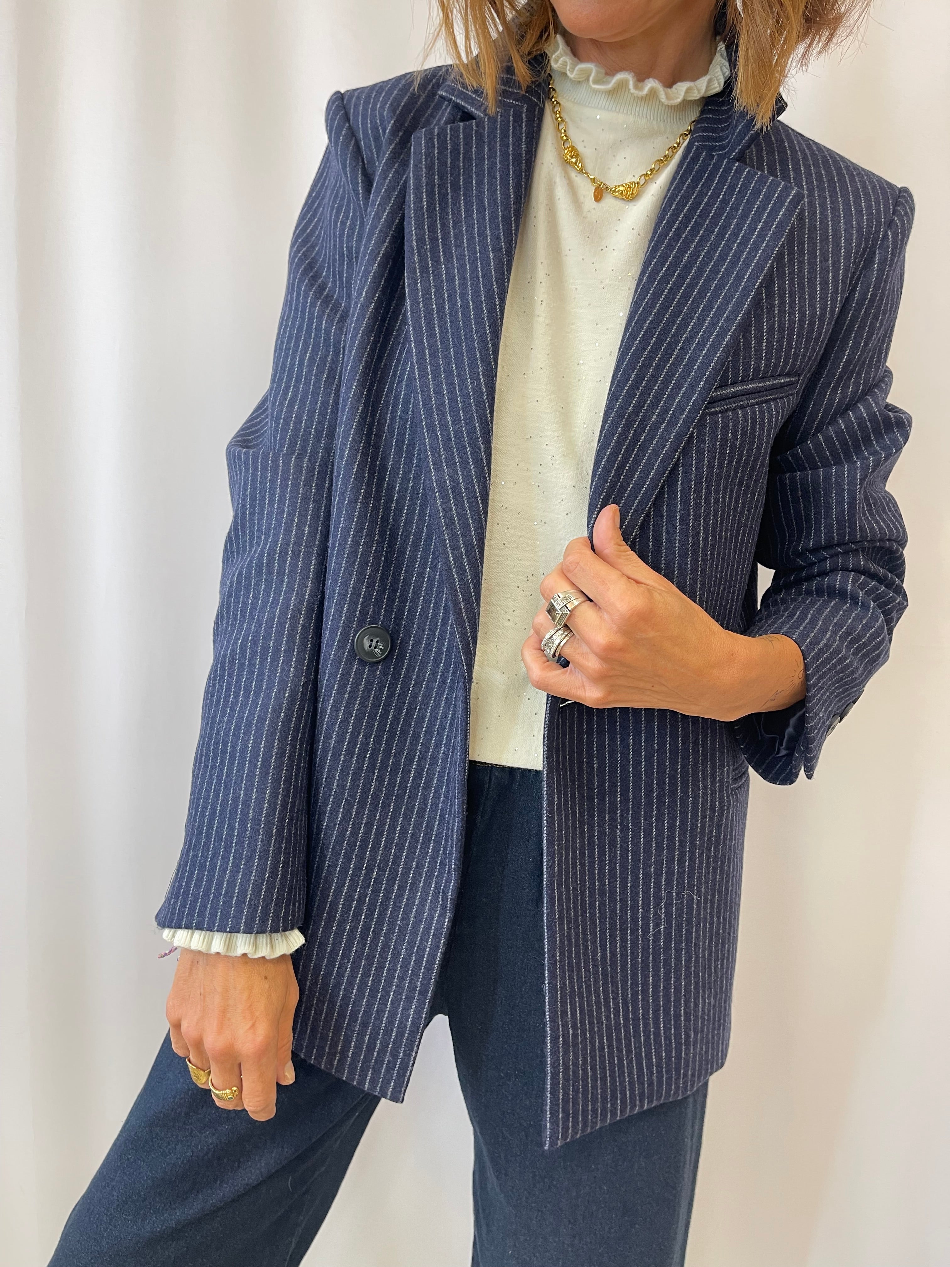 Blazer JACKIE navy note Maison Hôtel