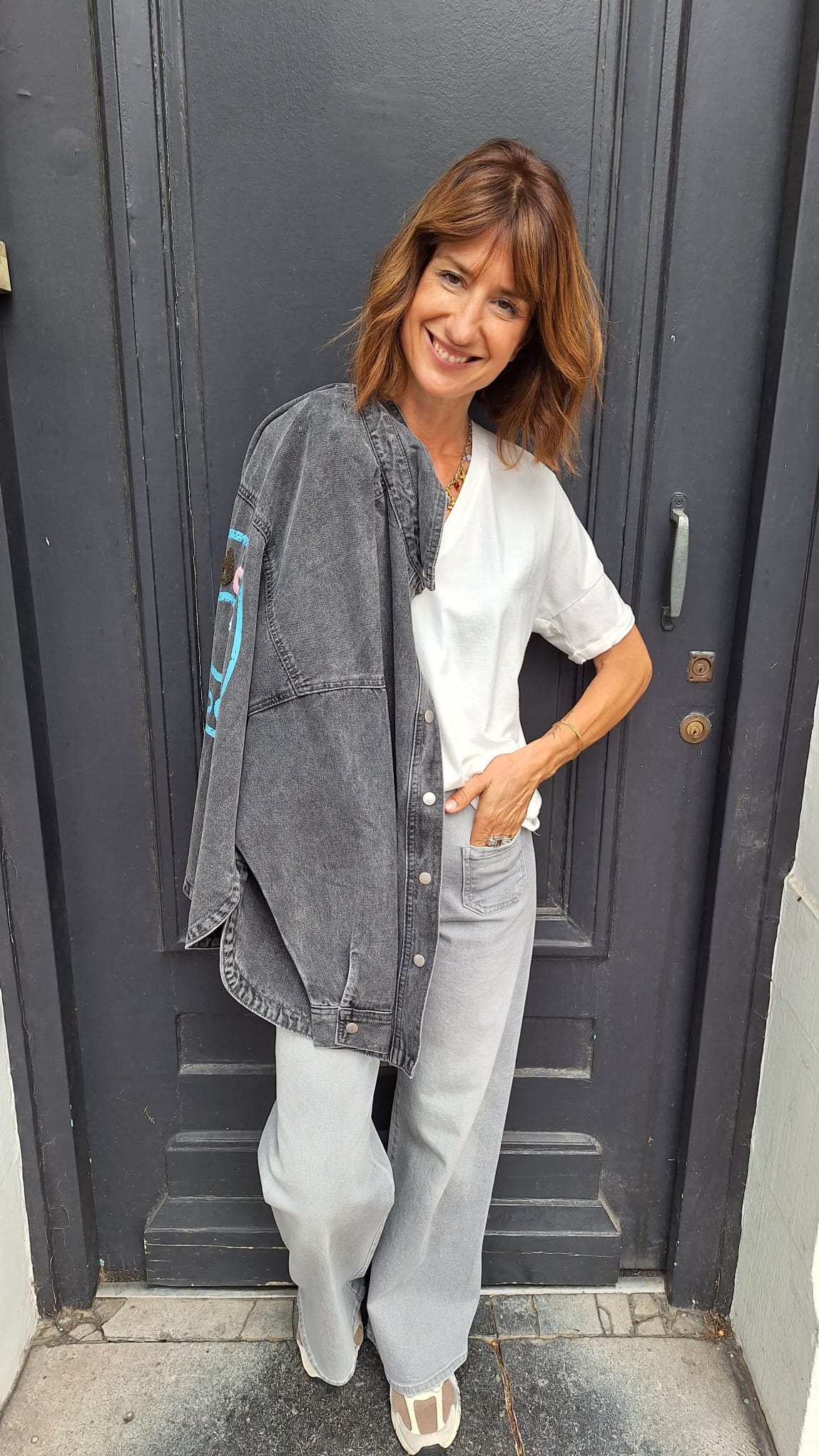 Veste en jean grise BERTIE Adoré