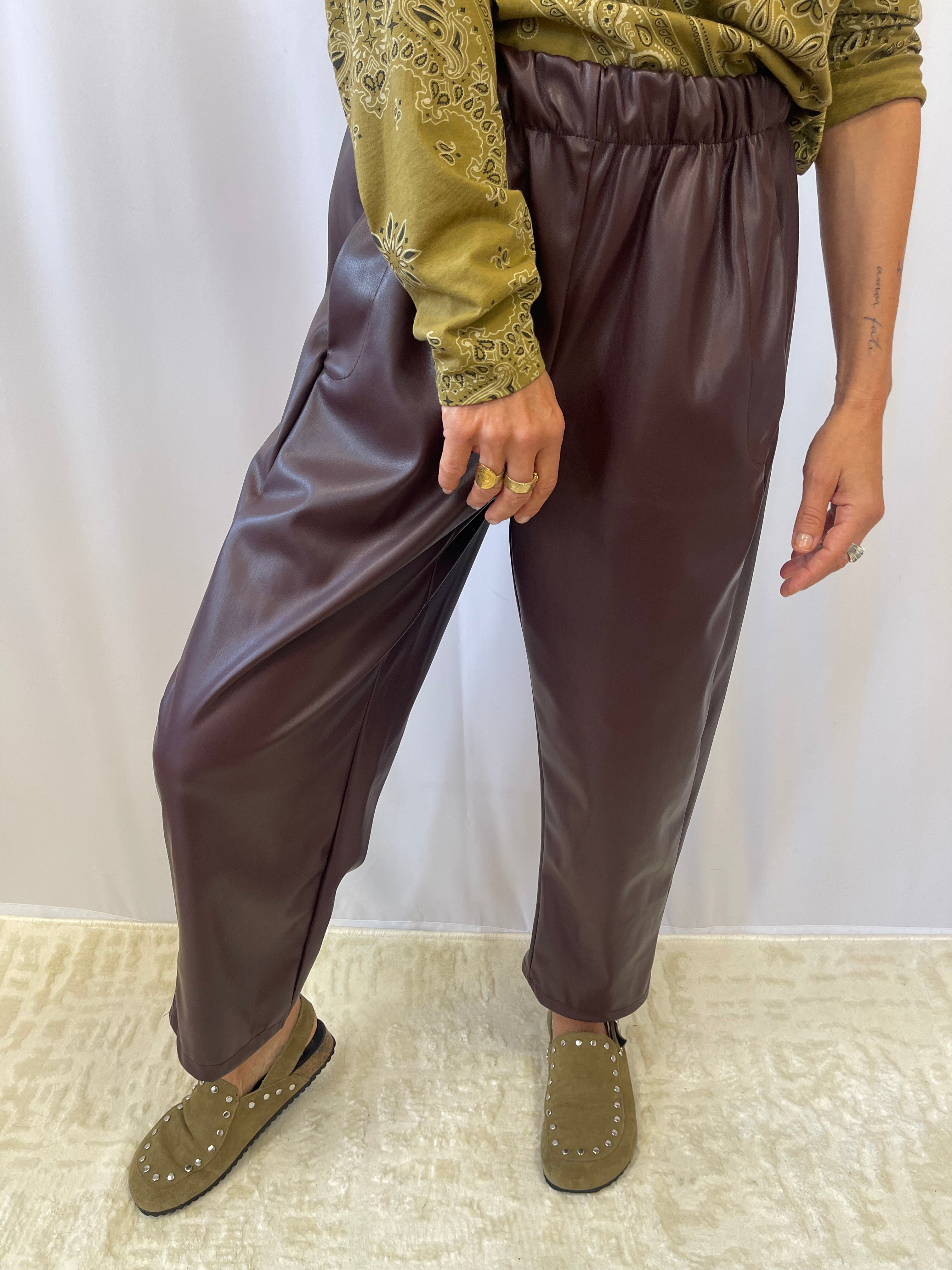 Pantalon simi cuir FAUVE Johanna