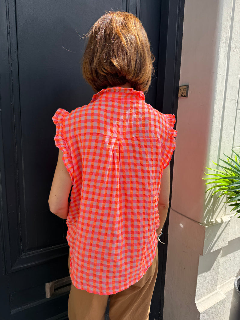 Blouse Lumia sans manches vichy