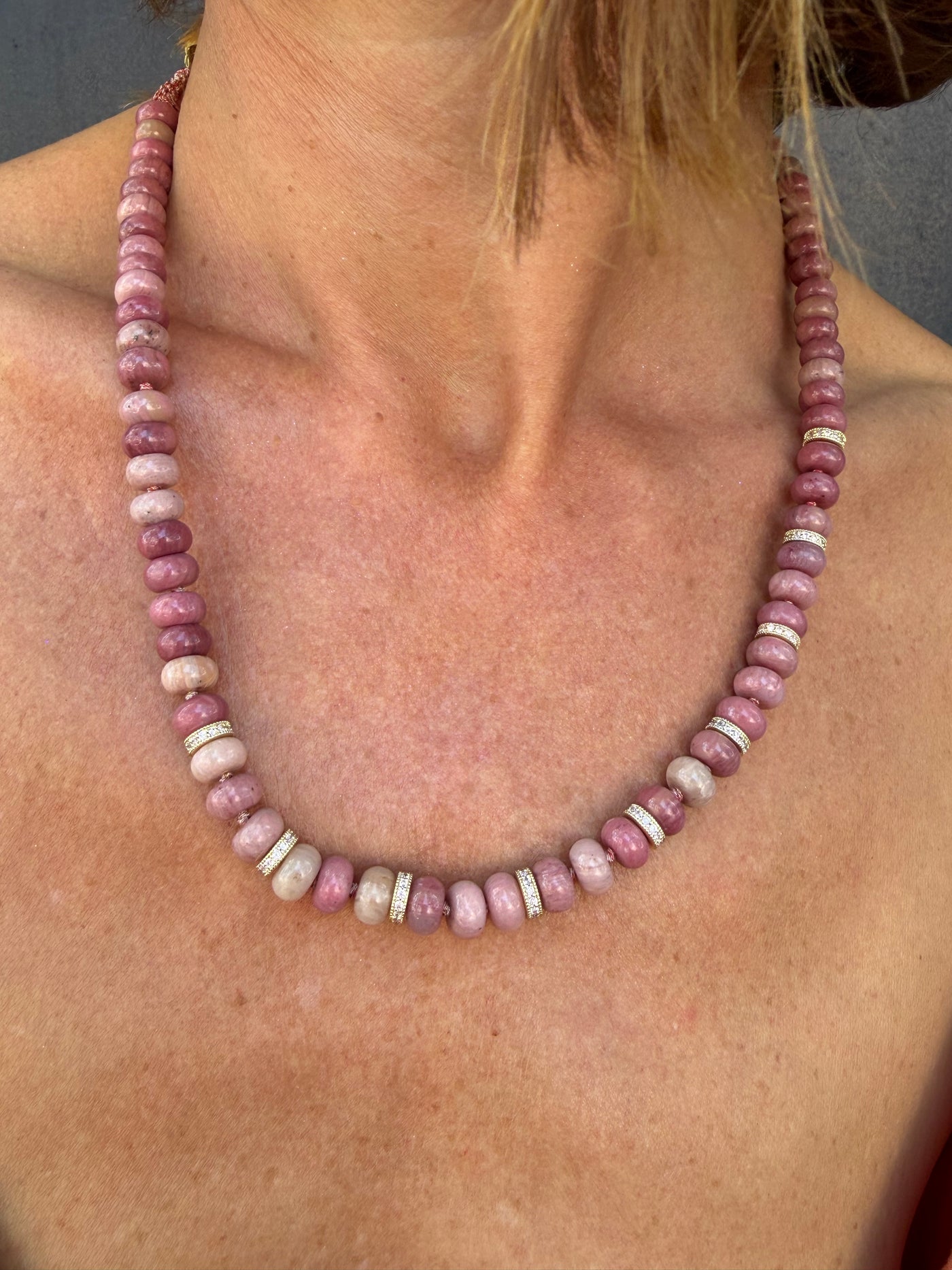 Collier Rosalia Agate rose