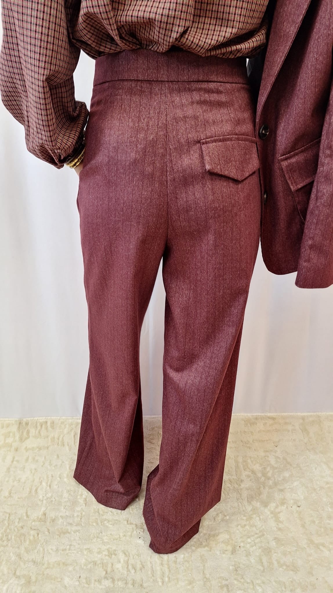 Pantalon large bordeaux PATY