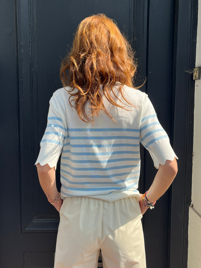 Pull CREAM VILLEA manches courtes