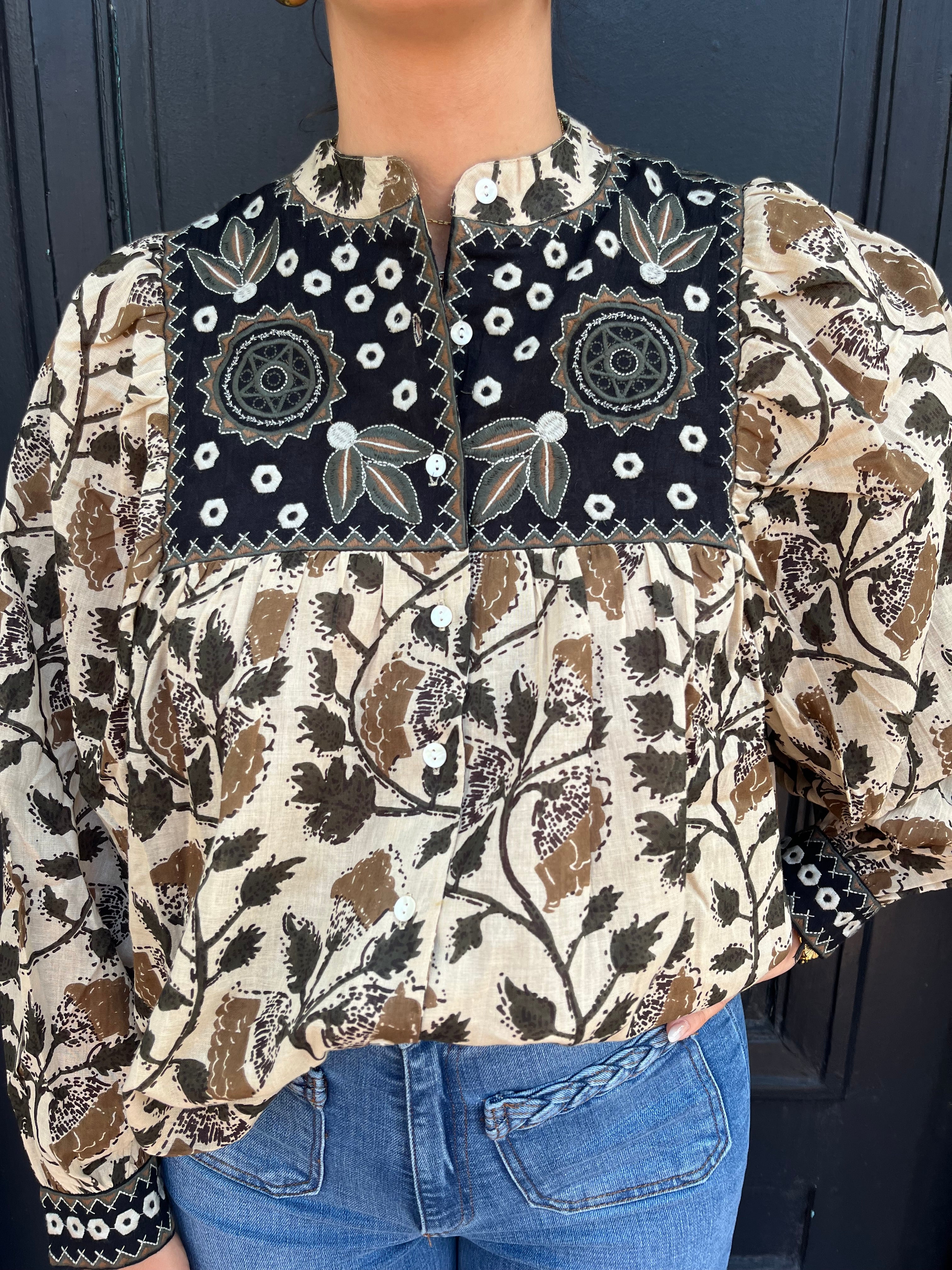 Blouse AMELIA KAKY FOREST - MAISON HOTEL