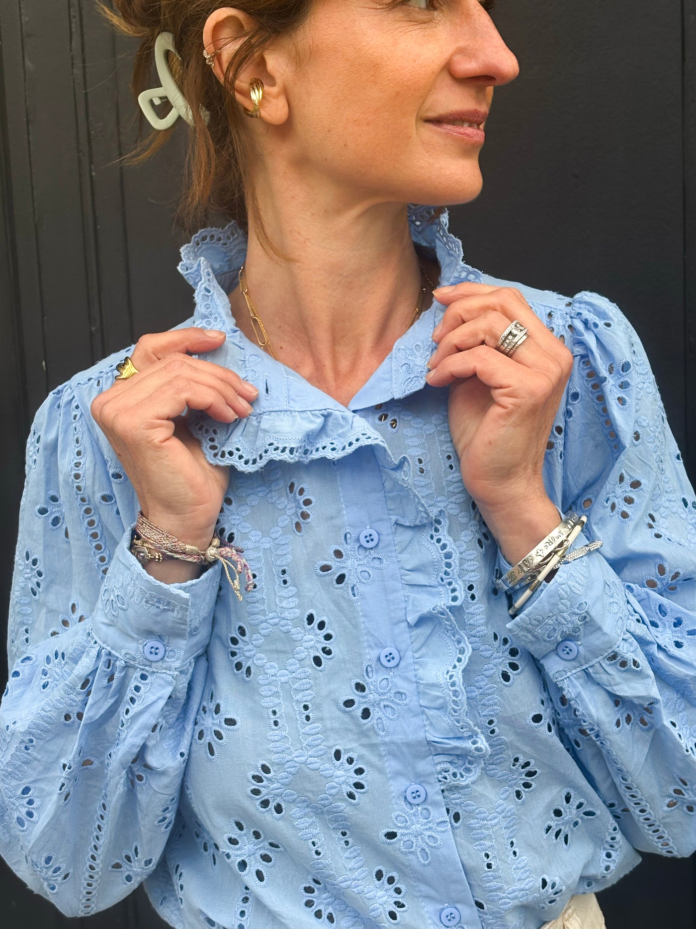 Blouse Amélie en broderie anglaise