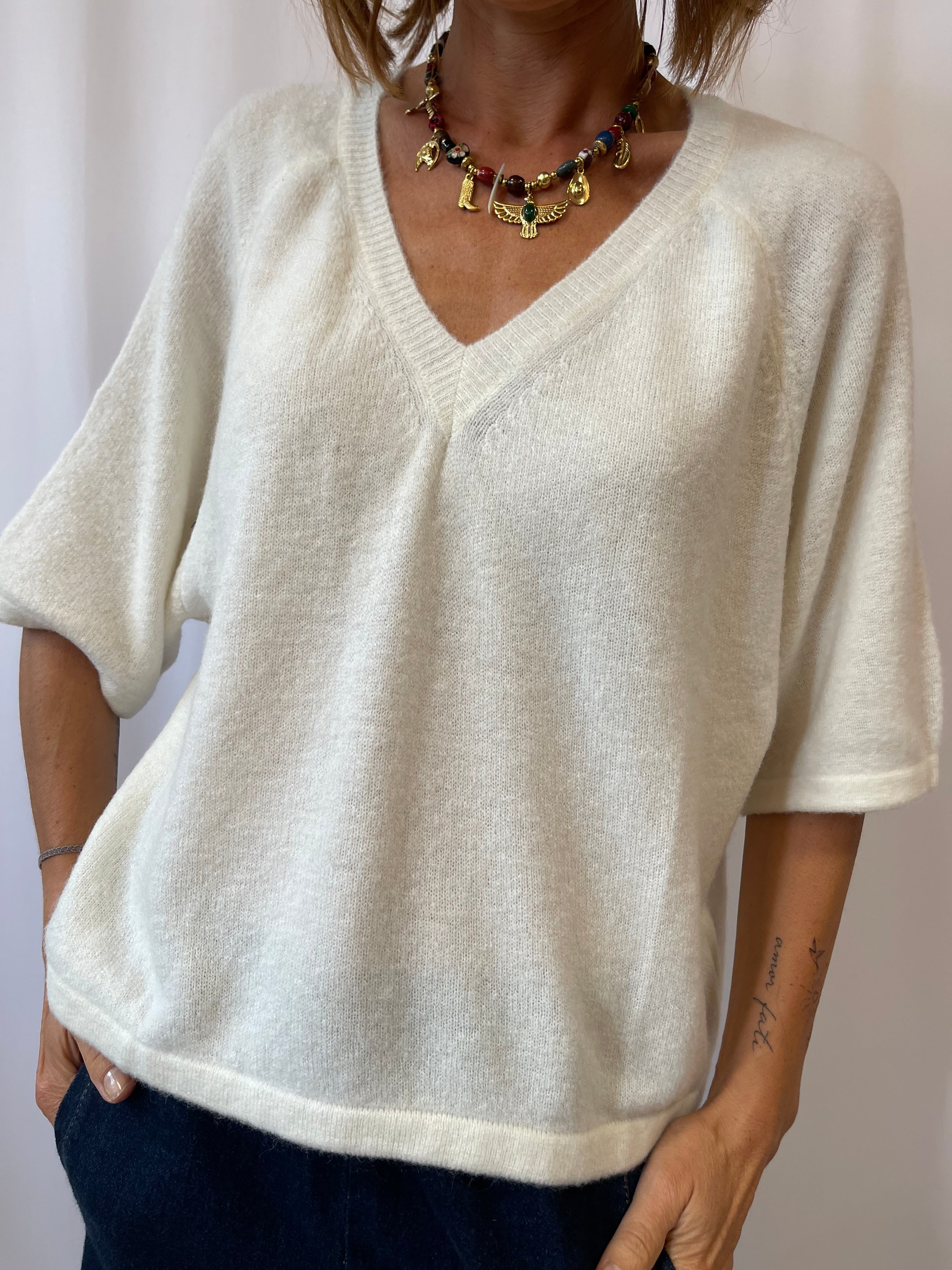 Pull manches 3/4 AMANDINE Arty Blush