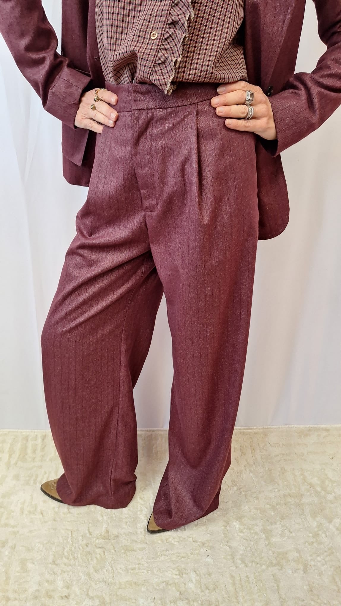 Pantalon large bordeaux PATY