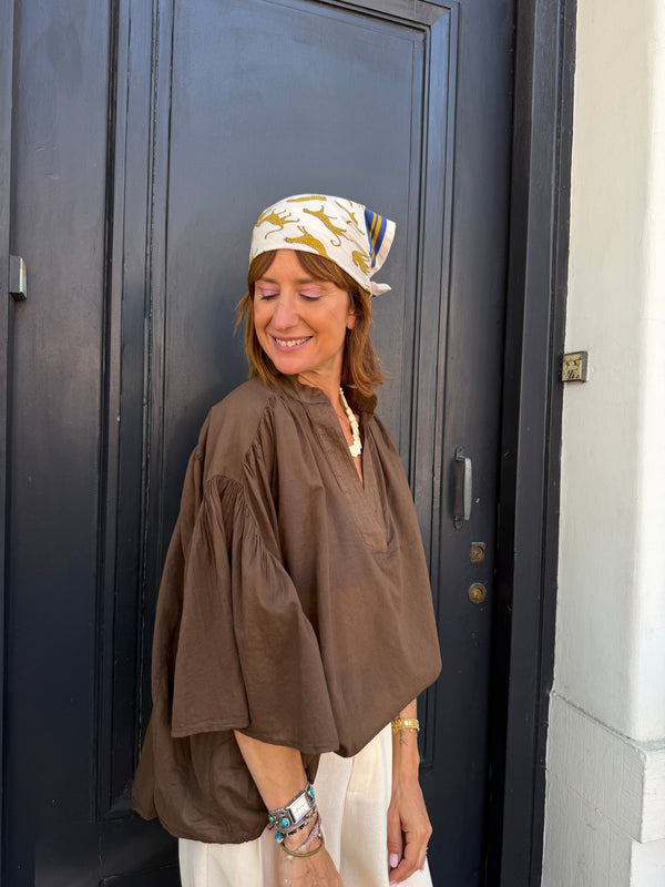 Blouse Constance voile de coton chocolat