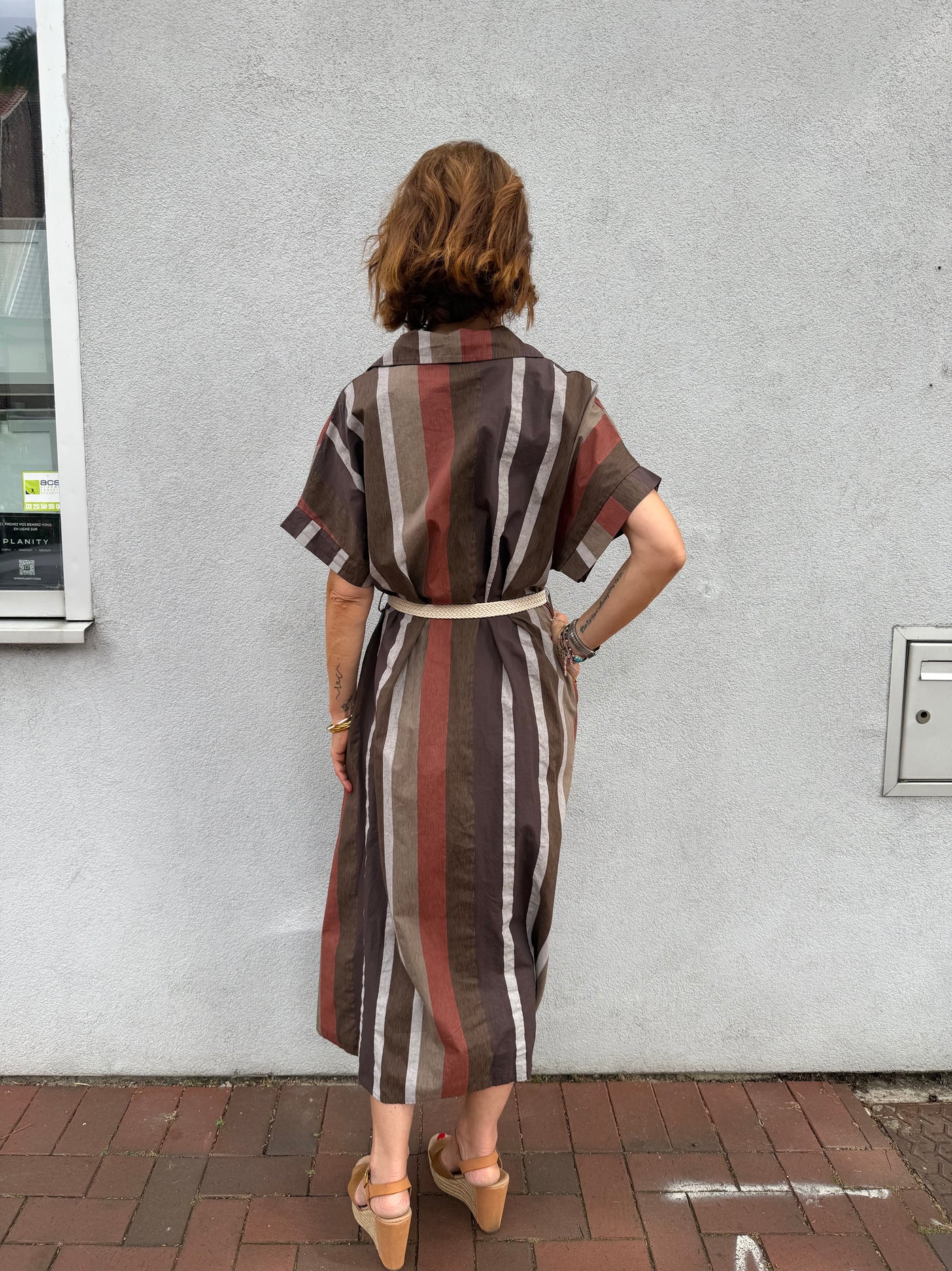 Robe Johanna Carlota longue à rayures