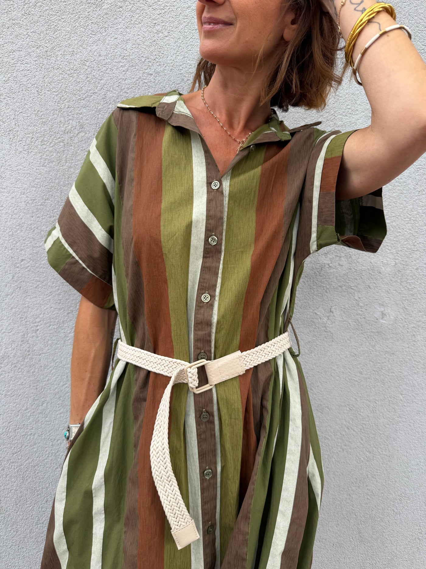 Robe Johanna Carlota longue à rayures