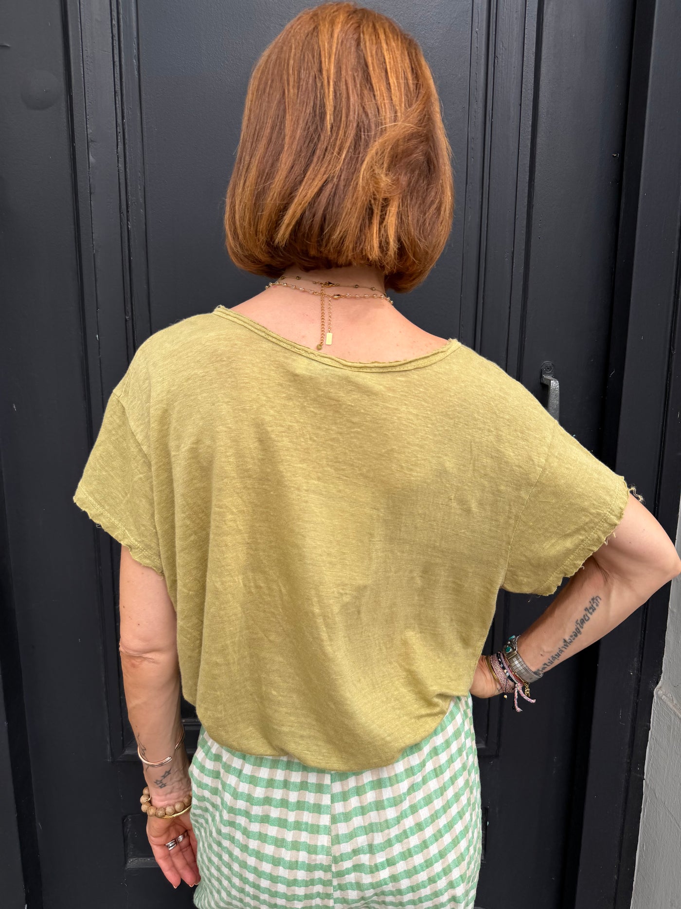 T-shirt Achille en Lin col V