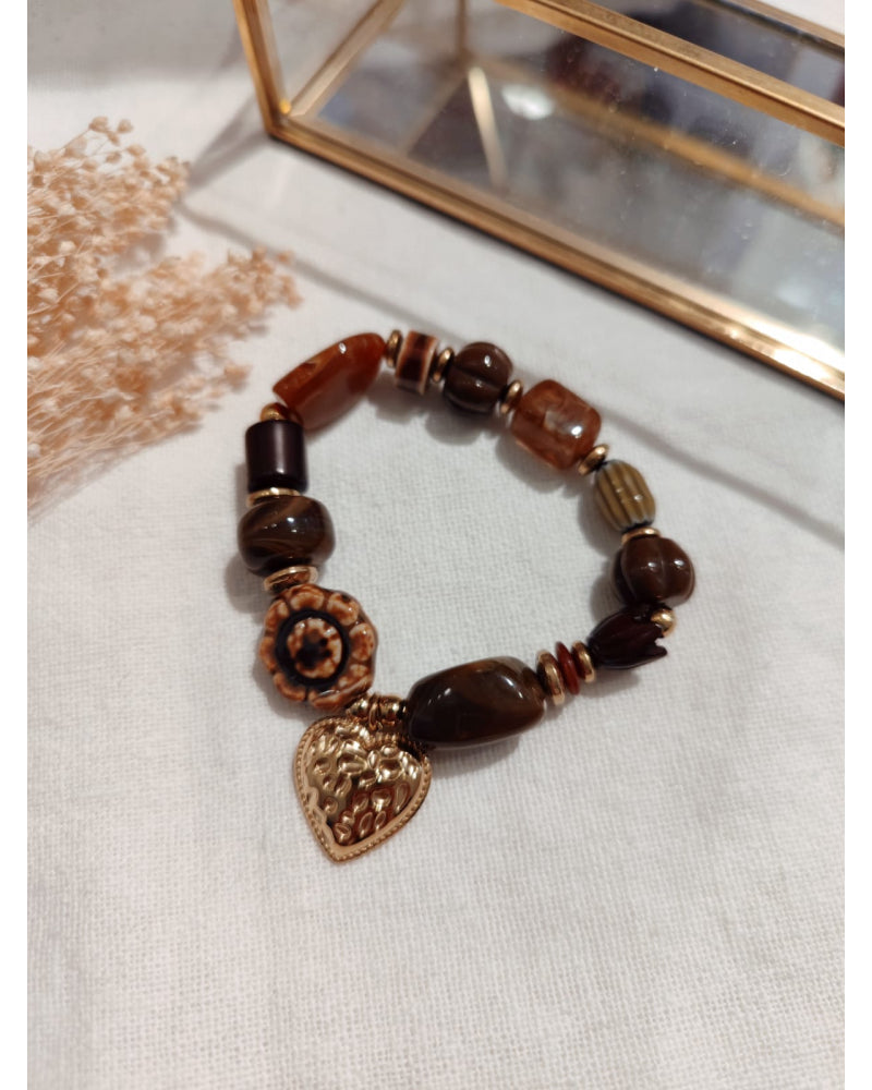Bracelet céramique doré COEUR