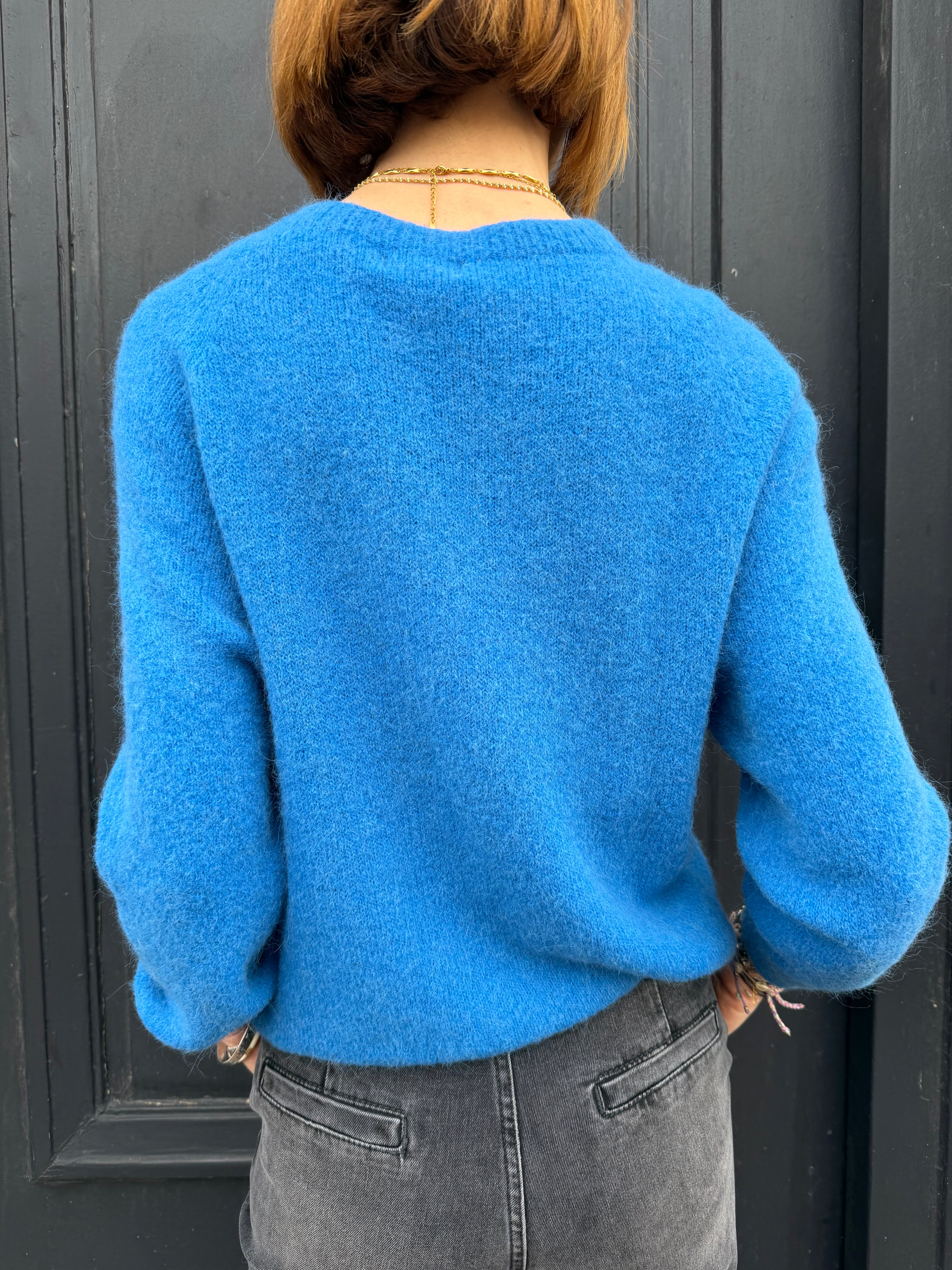 Pull léopold vue de dos