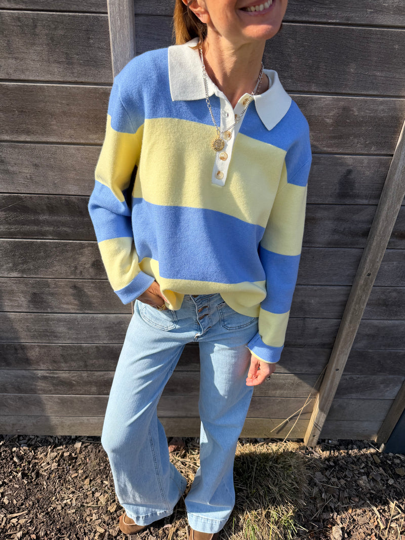 Pull polo ANTOINE à rayures