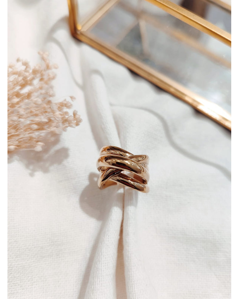Bague large croisée Mila