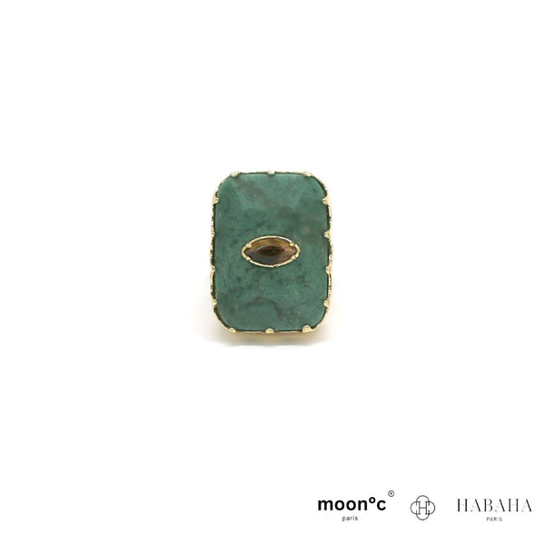 Bague Vyora rectangulaire pierre Jade Africain