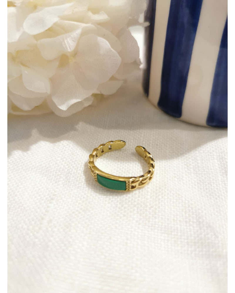 Bague verte dorée mila