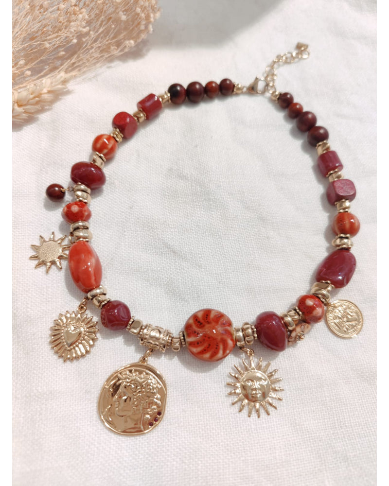 Collier céramique breloques Elie