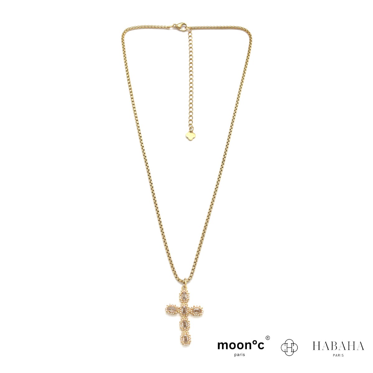 Collier croix et strass