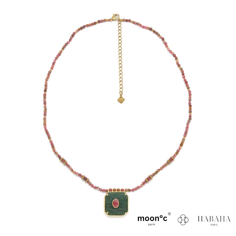 Collier pierre carré aventurine CARRE