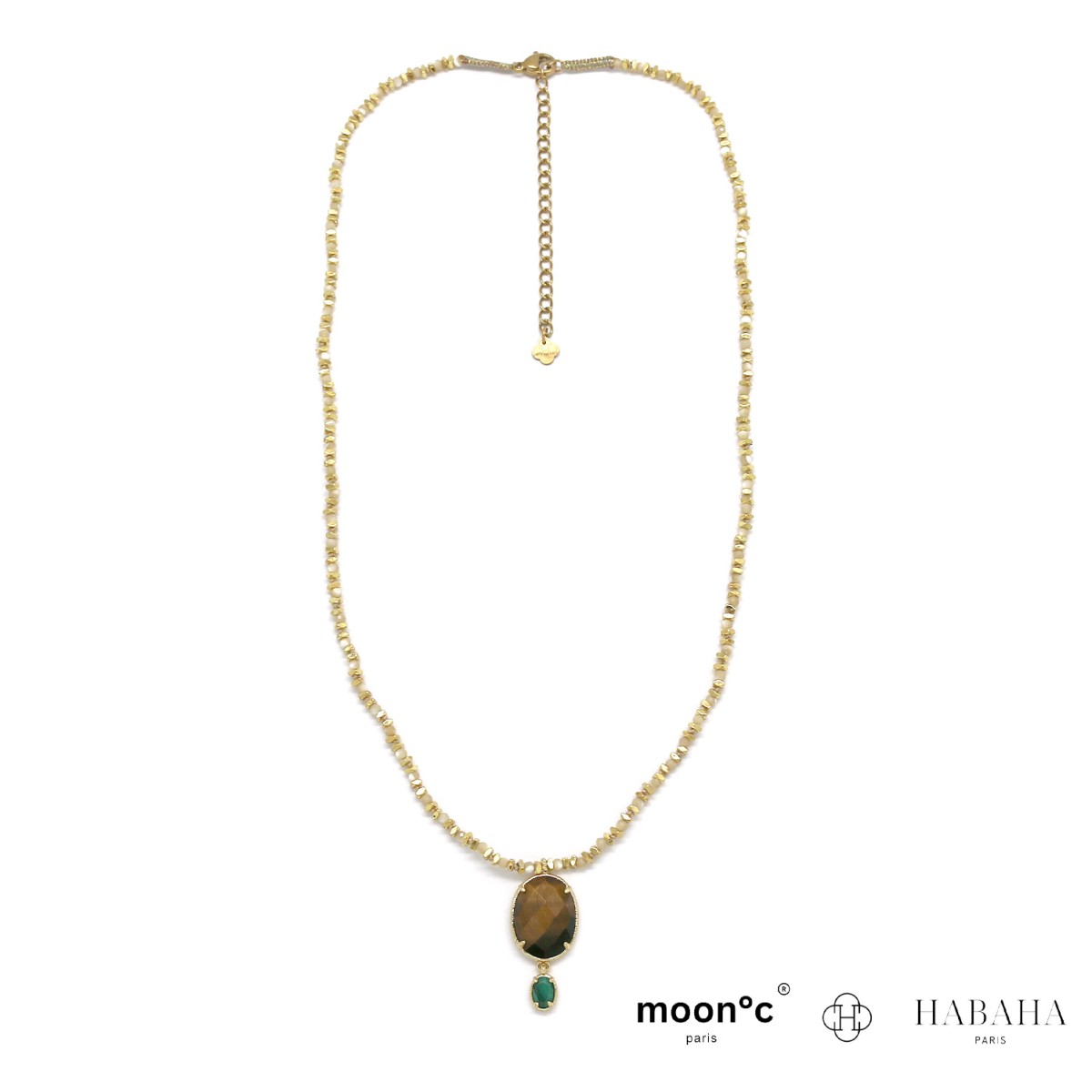 Collier perlés pierres mix et oierre oeil de tigre SYA