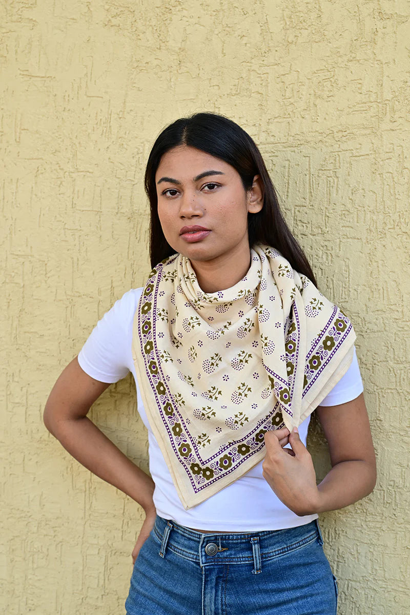Foulard Byzantine Grand Anastase Latte