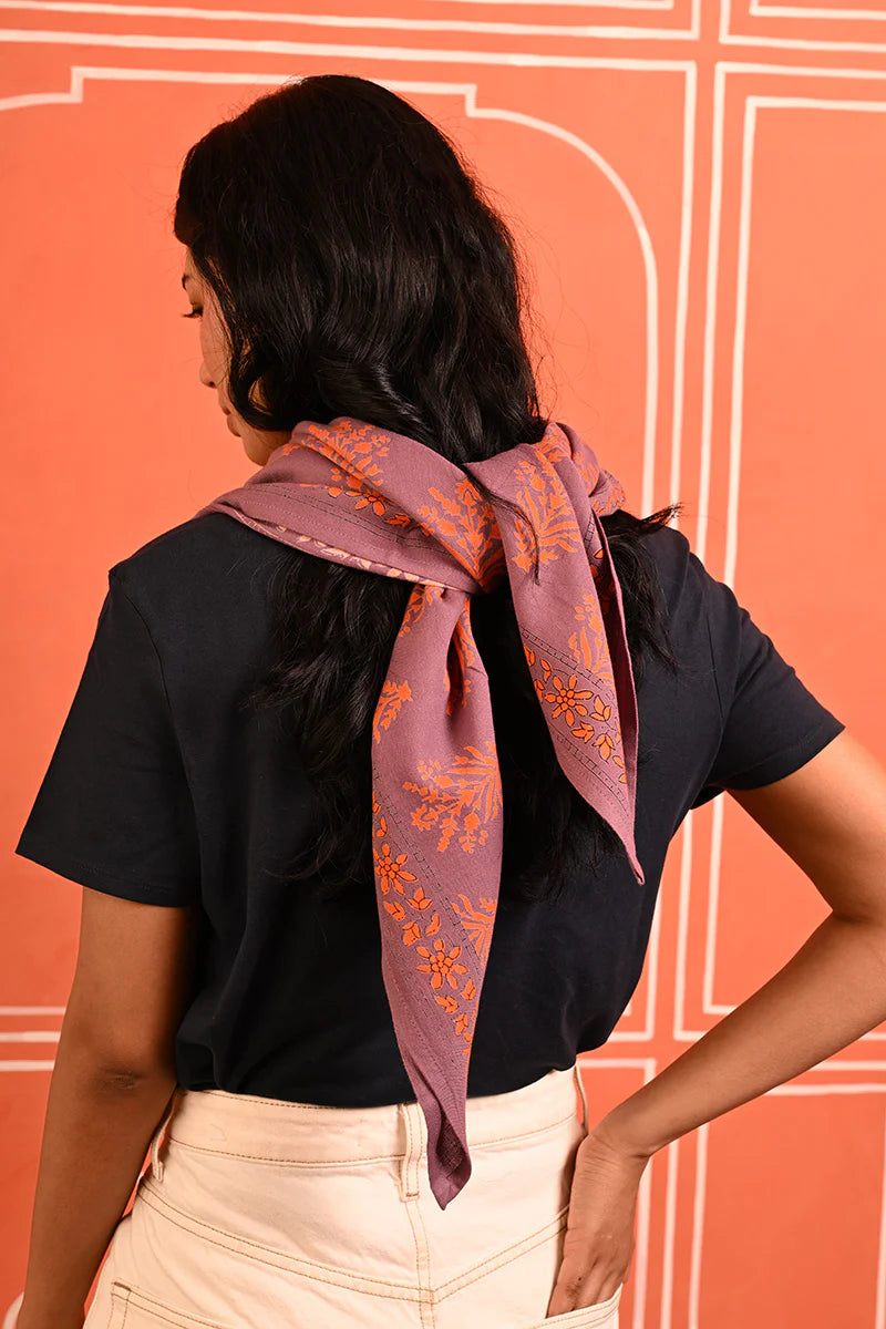 Foulard Byzantine Grand Galatie caramel / flame