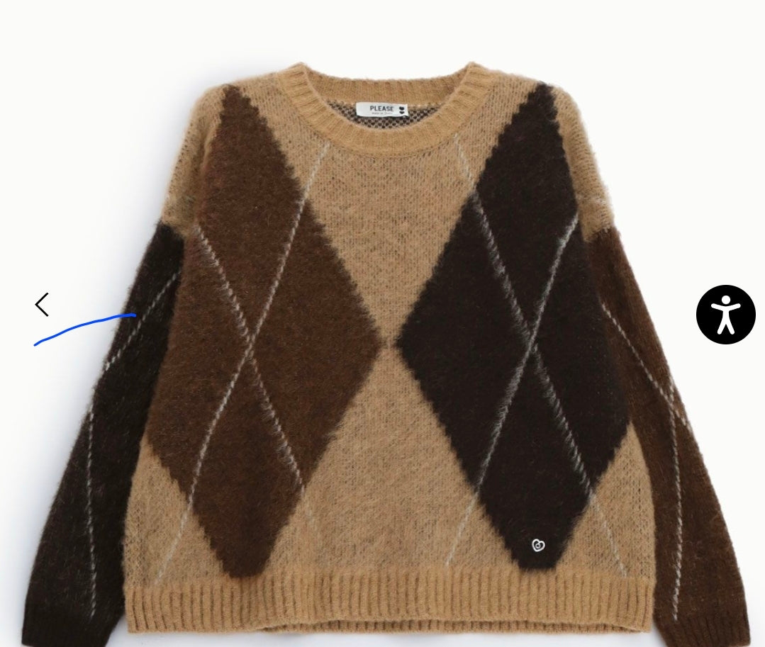 Pull please Caro Gilet motif losanges