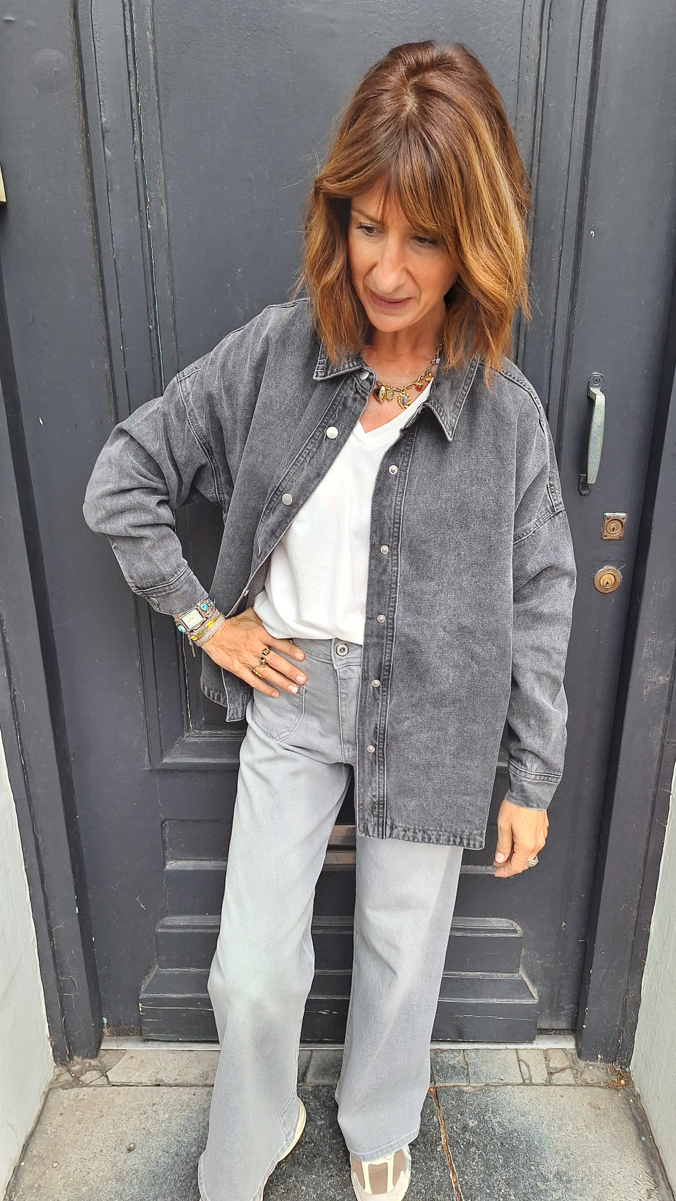 Veste en jean grise BERTIE Adoré