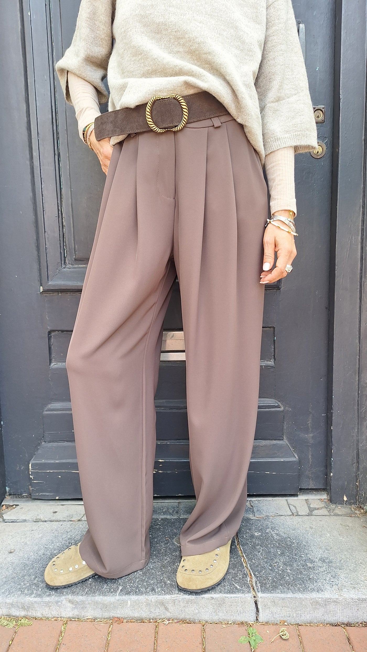 Pantalon fluide chocolat CLASS by Margot