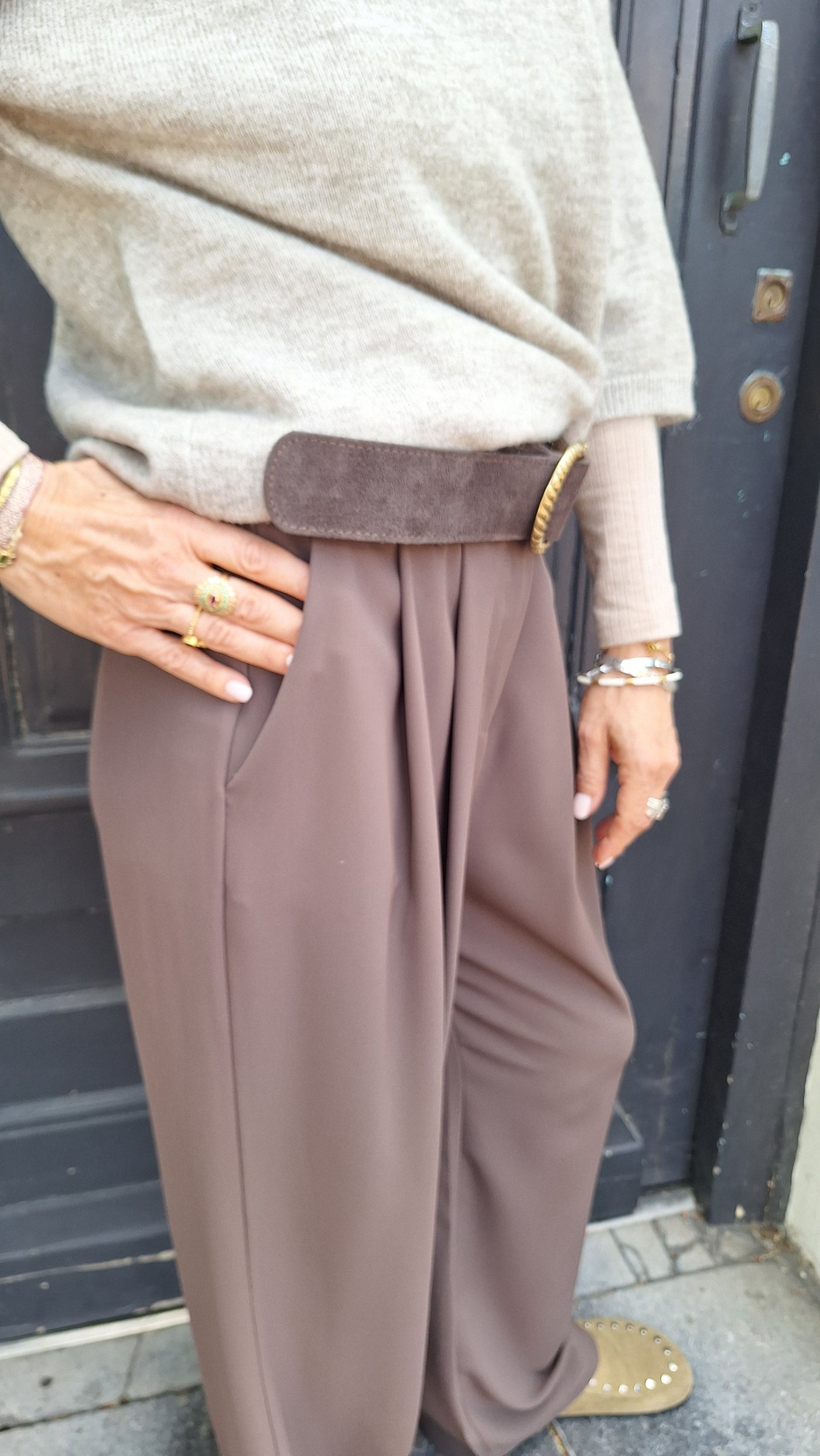 Pantalon fluide chocolat CLASS by Margot