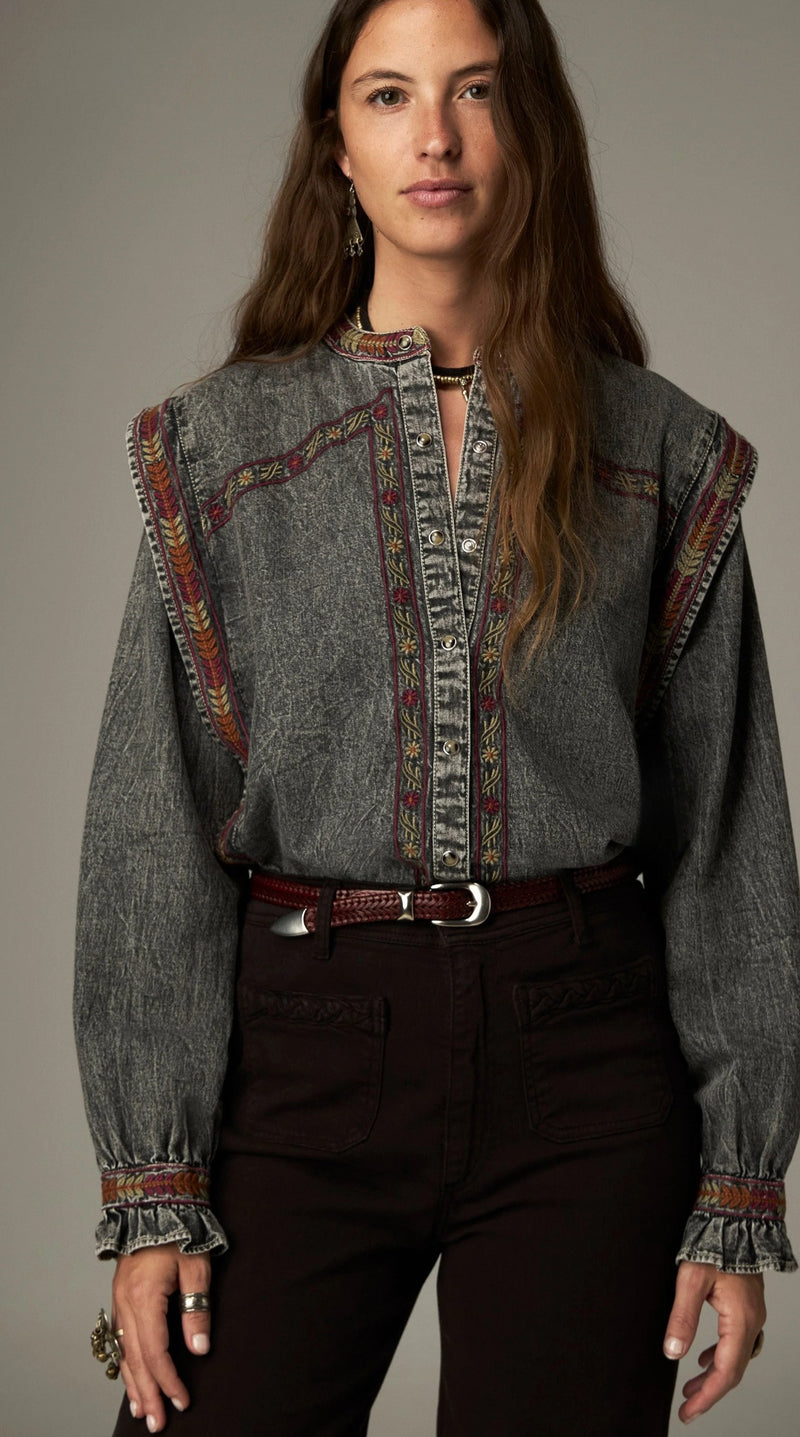 Blouse Maison Hotel Edith Hamptons Grey
