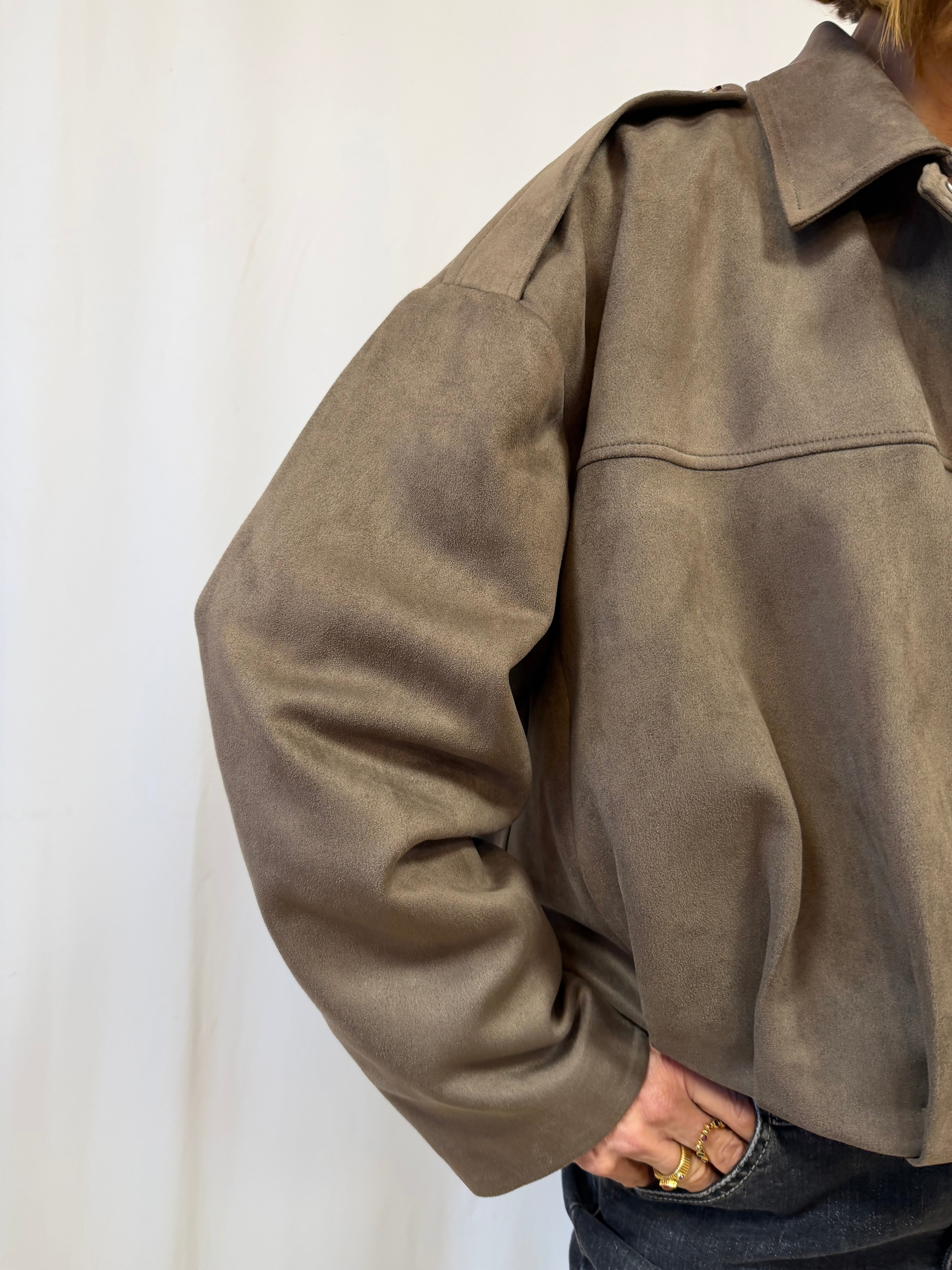 veste please leo suedine manche