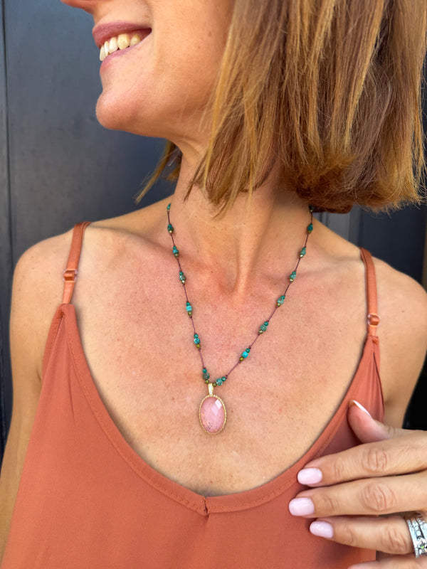 Collier LOU pierres et chaînes perles