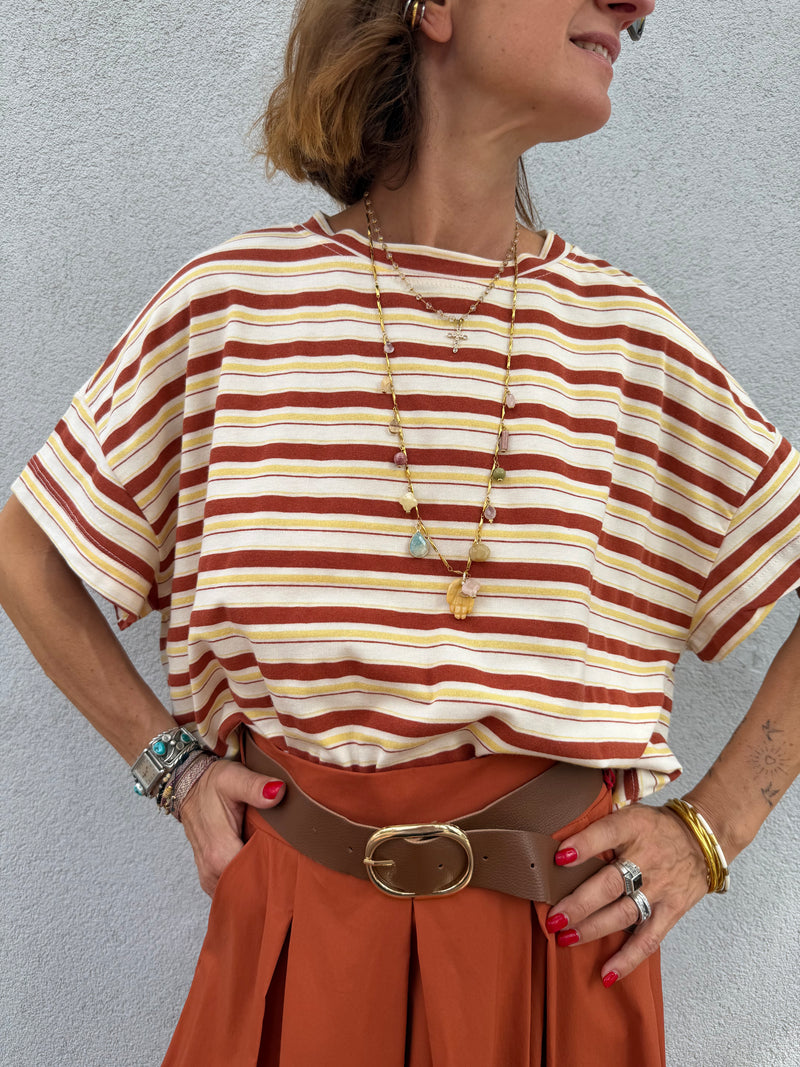 T-shirt Johanna Apoline à rayures court
