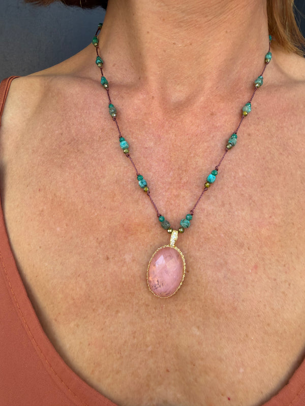 Collier LOU pierres et chaînes perles