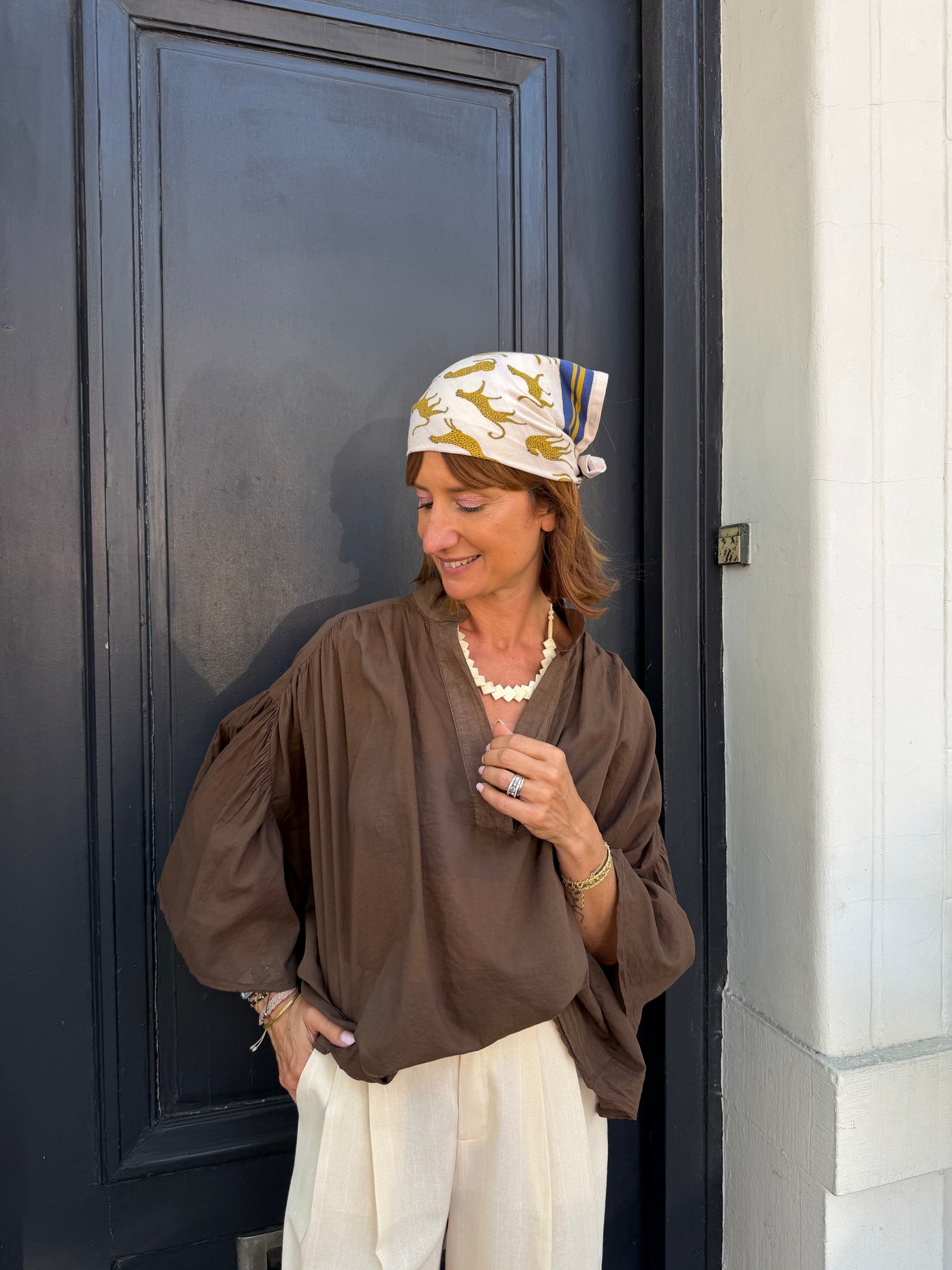 Blouse Constance voile de coton chocolat