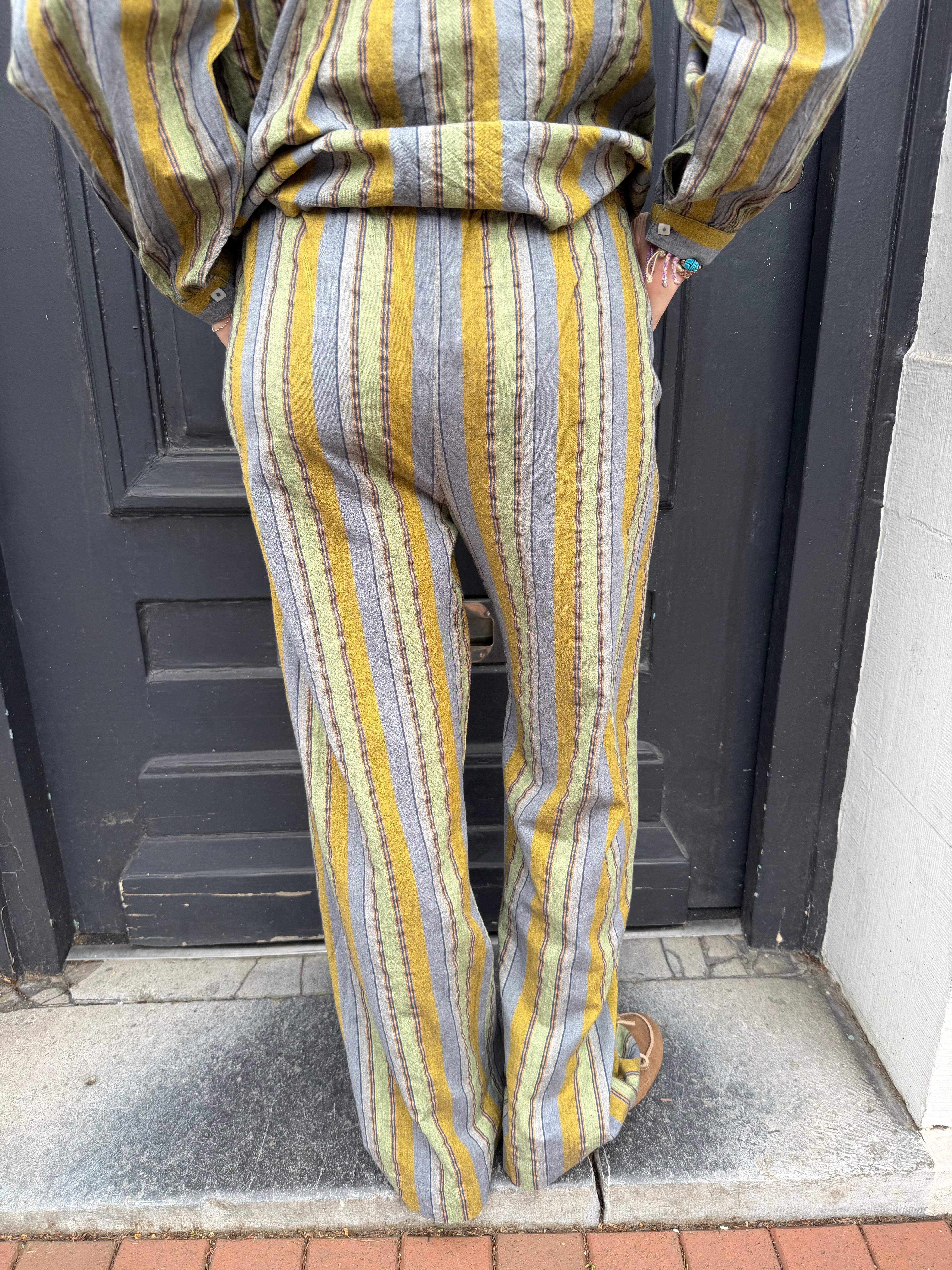 Pantalon HOD Poppy green stripe