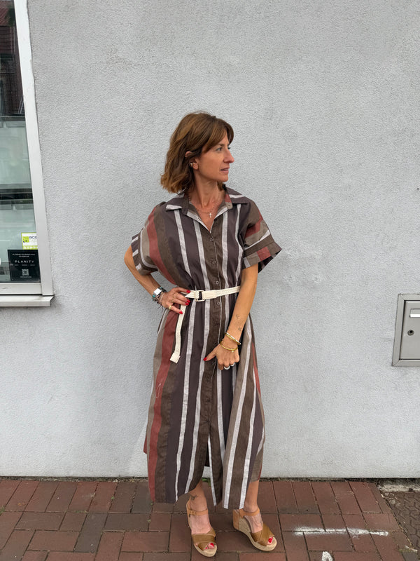 Robe Johanna Carlota longue à rayures