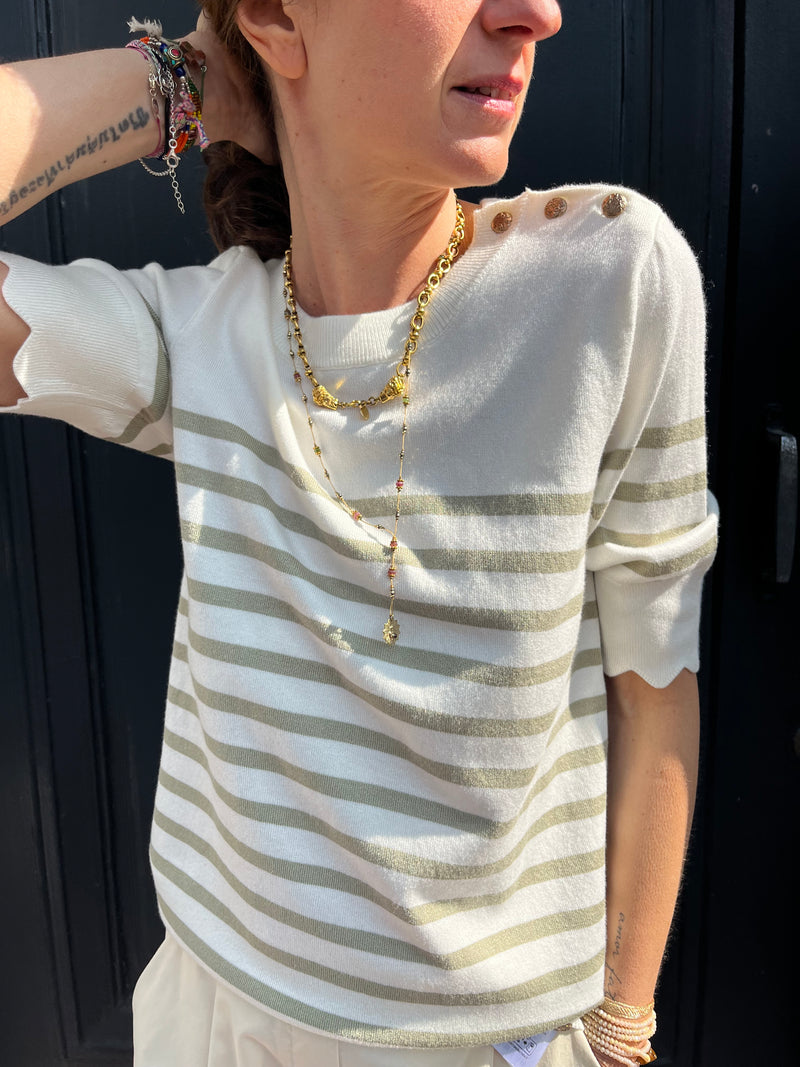 Pull CREAM VILLEA manches courtes