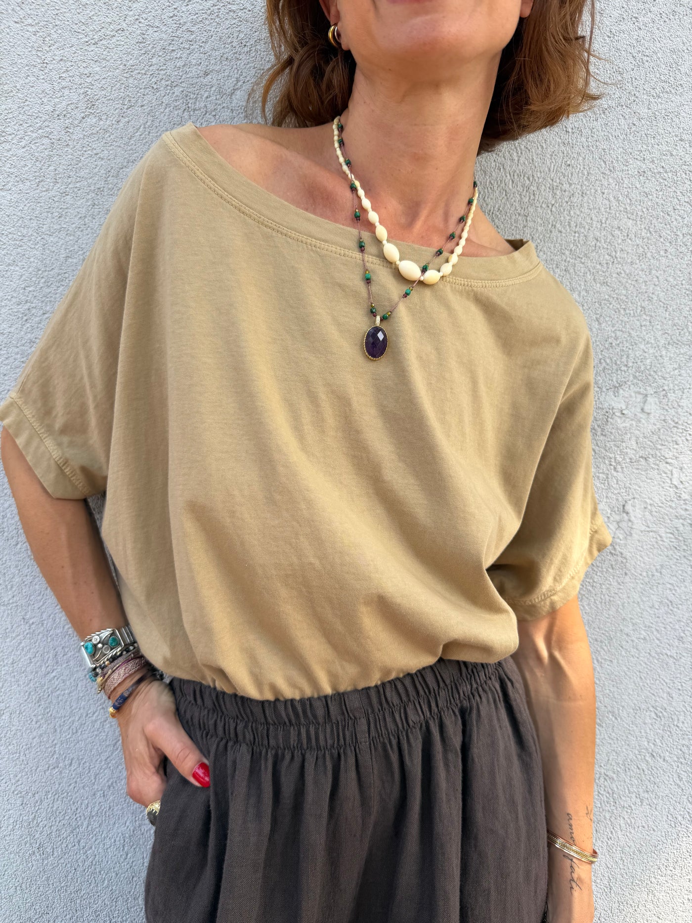 T-shirt Johanna Tea col bateau