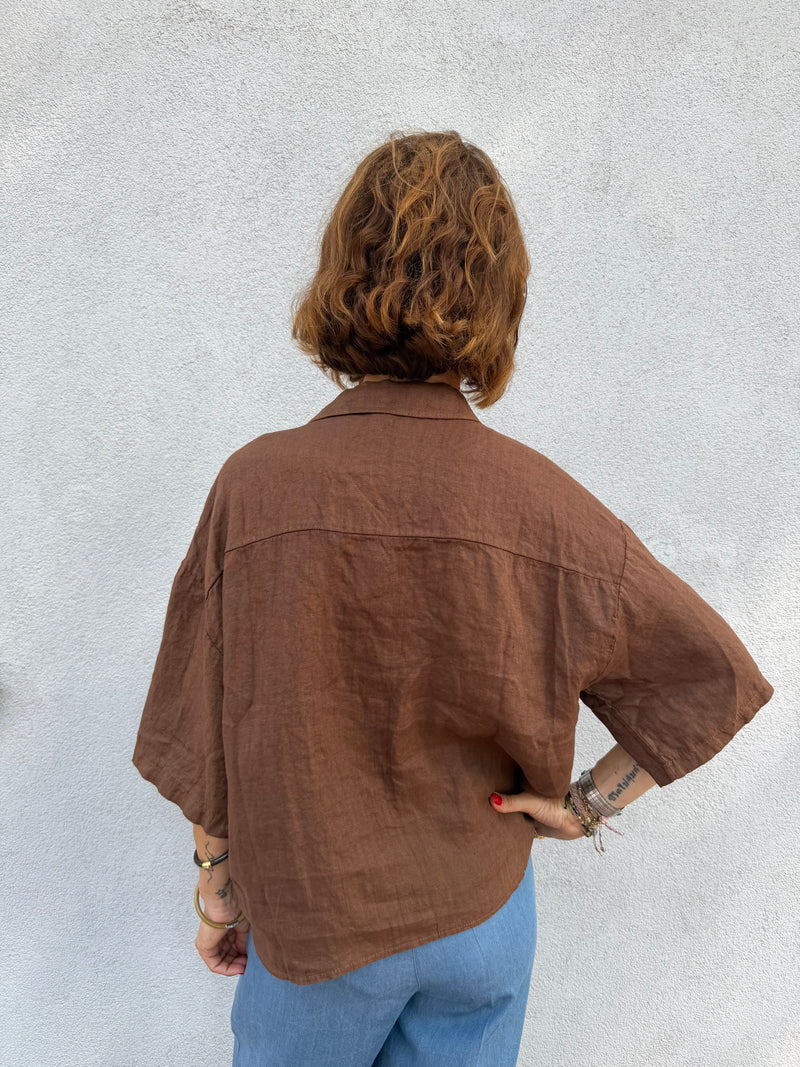 Blouse Milana en lin poches plaquées
