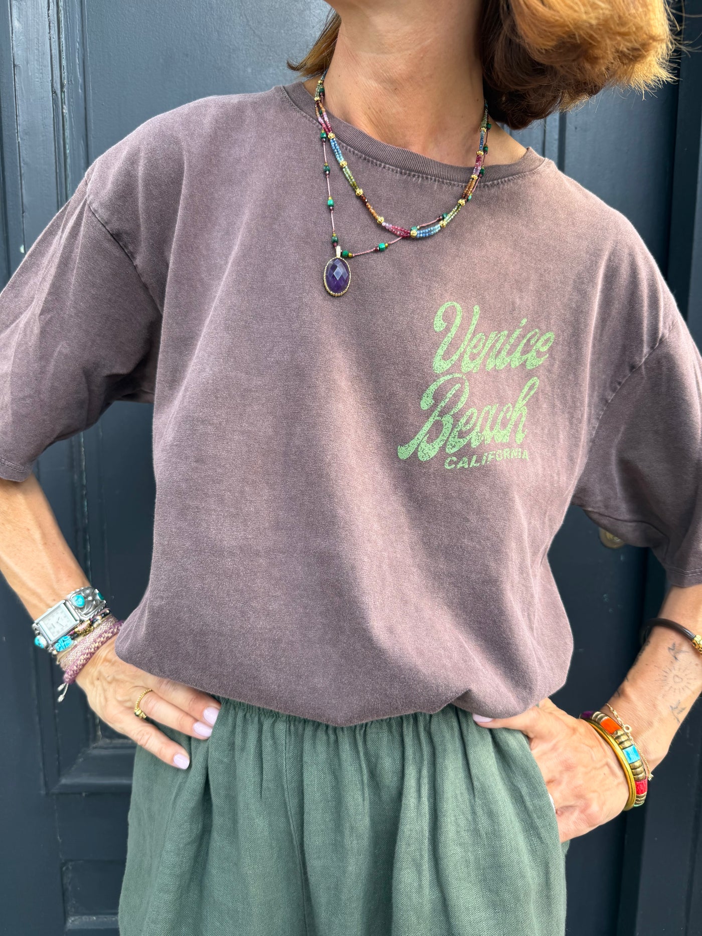 T-shirt Venice manches courtes chocolat