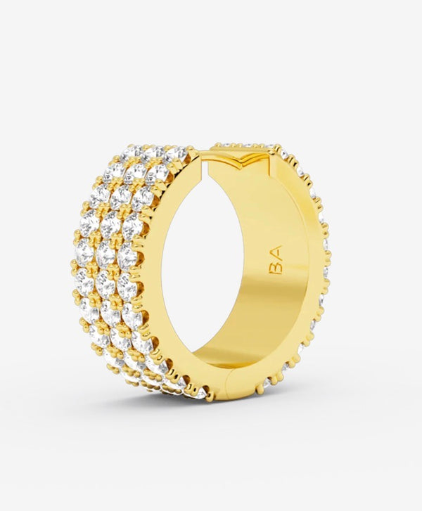 Créoles billion avenue flat diamond earring gold